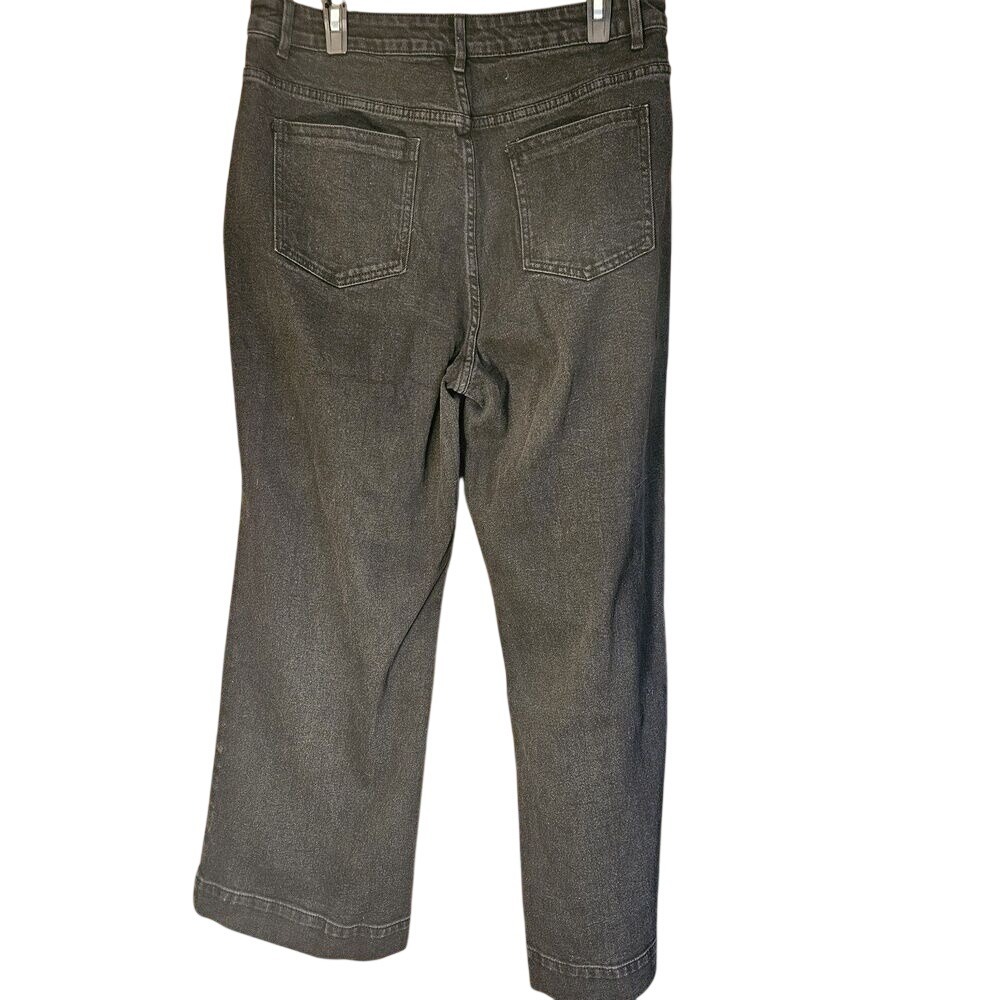 NEW Structure Nimin Black Denim Wide‑Leg Jeans Size Large | High‑Rise Utility
